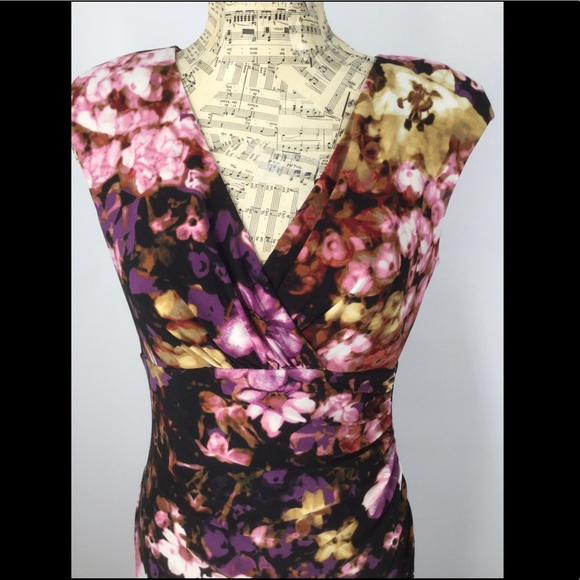 Ralph Lauren floral faux wrap, empire waist s/6 - Picture 3 of 11